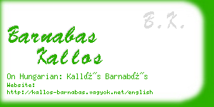 barnabas kallos business card